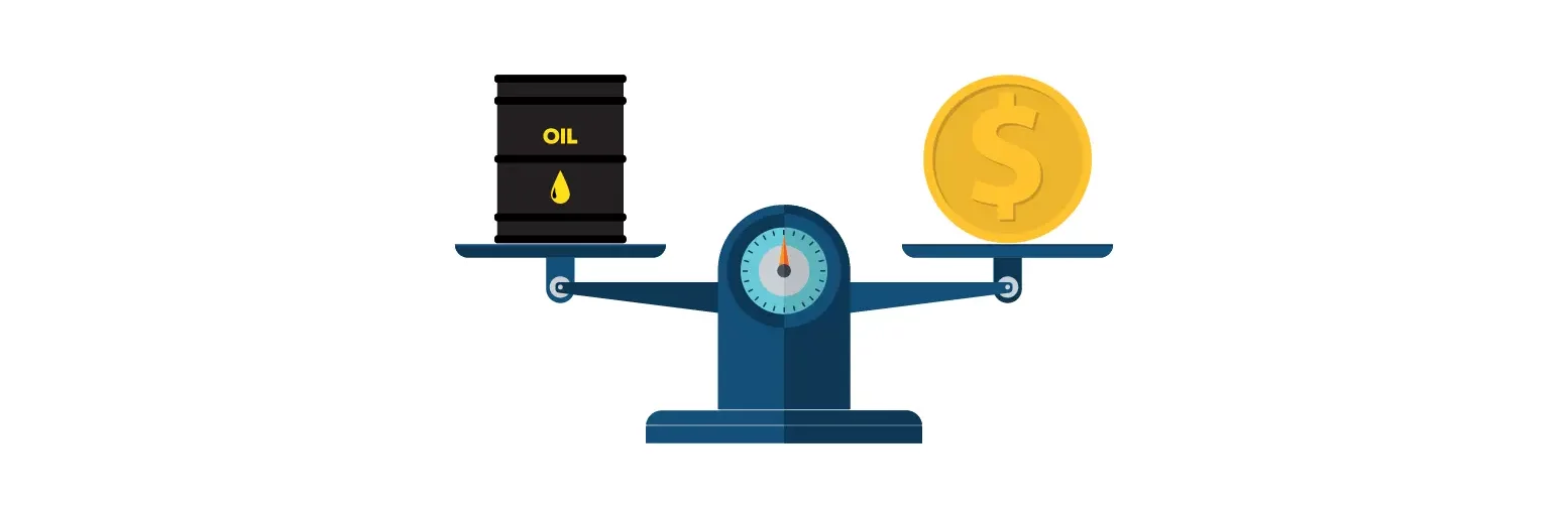 a scale weighing heating oil versus costs
